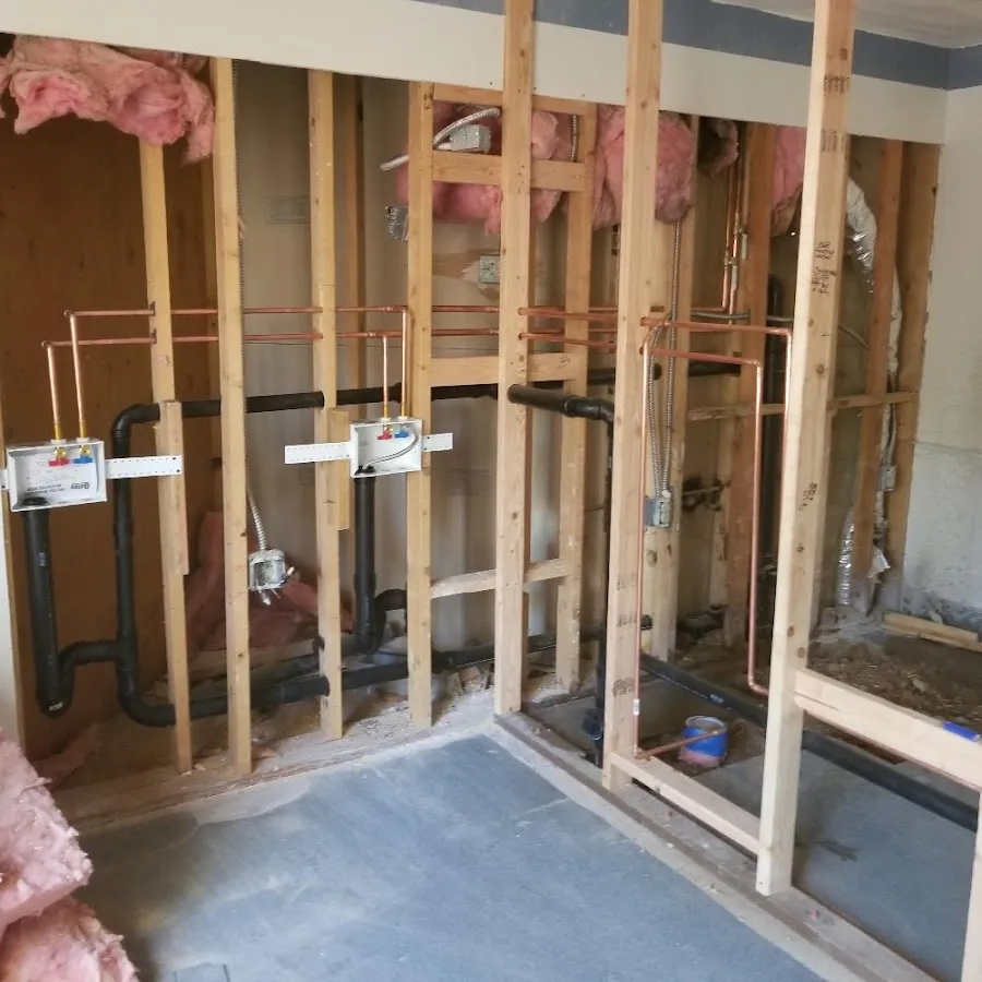 Copper pipe rough-in and plumbing installation in West Hazleton